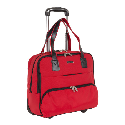 П7104 красный сумка "Пилот" мини из таслана с 2-я колесами и телегой (Красный)